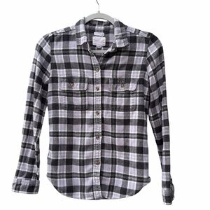 American Eagle Flannel Button Up Ahh-mazingly Soft Plaid Multicolor WM SZ XS